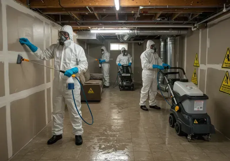 Basement Moisture Removal and Structural Drying process in Inman Mills, SC